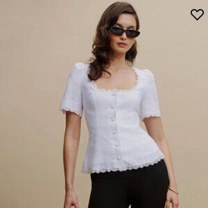 Reformation Anabella Linen Top
